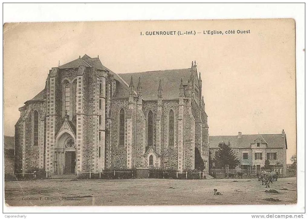 CPA  L´EGLISE CÔTE OUEST GUENROUET LOIRE  INFERIEURE 44 LOIRE ATLANTIQUE - Guenrouet