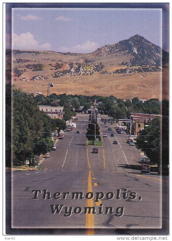 Thermopolis WY Wyoming, Street Scene, Autos, On C1980s Vintage Postcard - Otros & Sin Clasificación