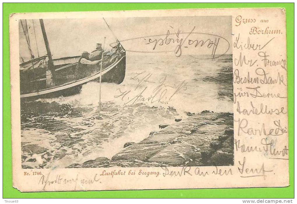 ALLEMAGNE - Gruss Aus BORKUM - Lustfahrt Bei Seegang - Nr 1786 - Borkum