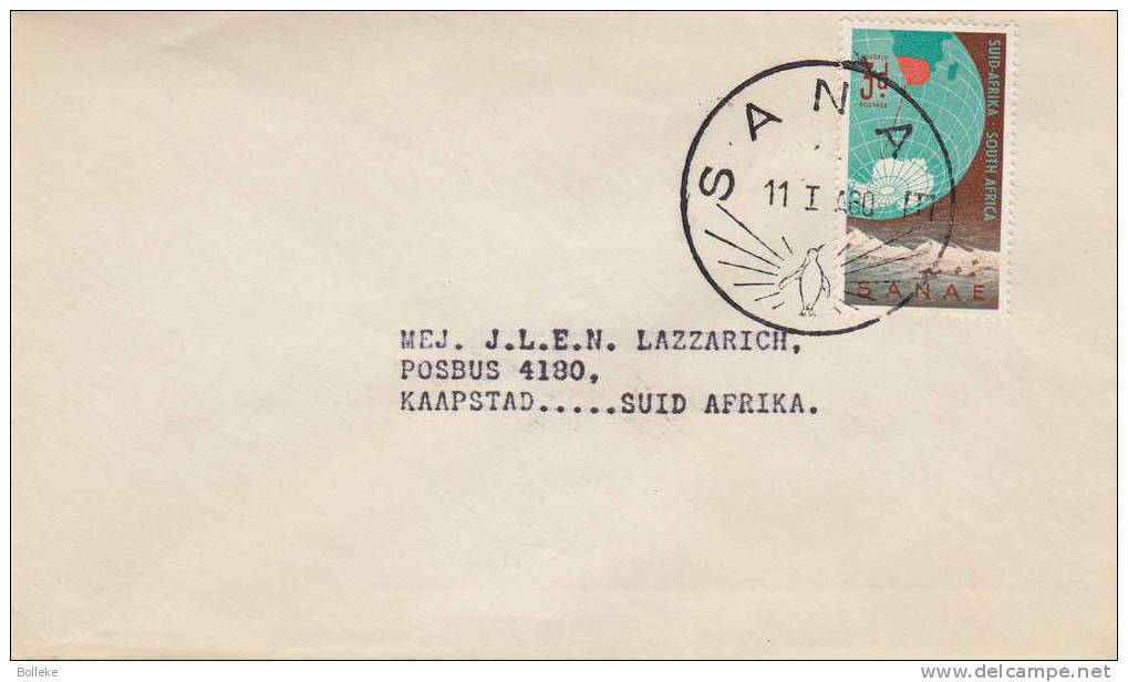 Philatélie Polaire - Afrique Du Sud - SANAE - Lettre De 1960 - Pinguins - Carte Antarctica - Research Stations