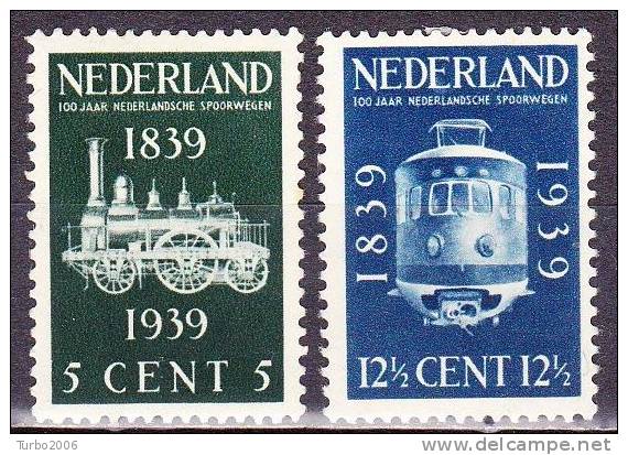 1939 100 Jaar Spoorwegen In Nederland Ongestempelde Serie NVPH 325 / 326 - Unused Stamps