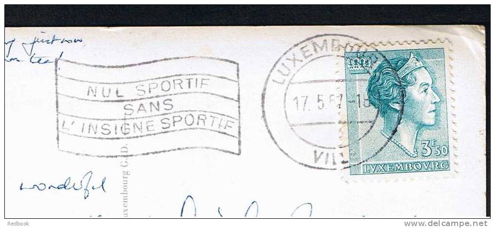 RB 732 - 1967 Luxembourg Postcard - Le Chateau Bourscheid - 3f50 Rate To Birmingham UK With Slogan Postmark - Bourscheid