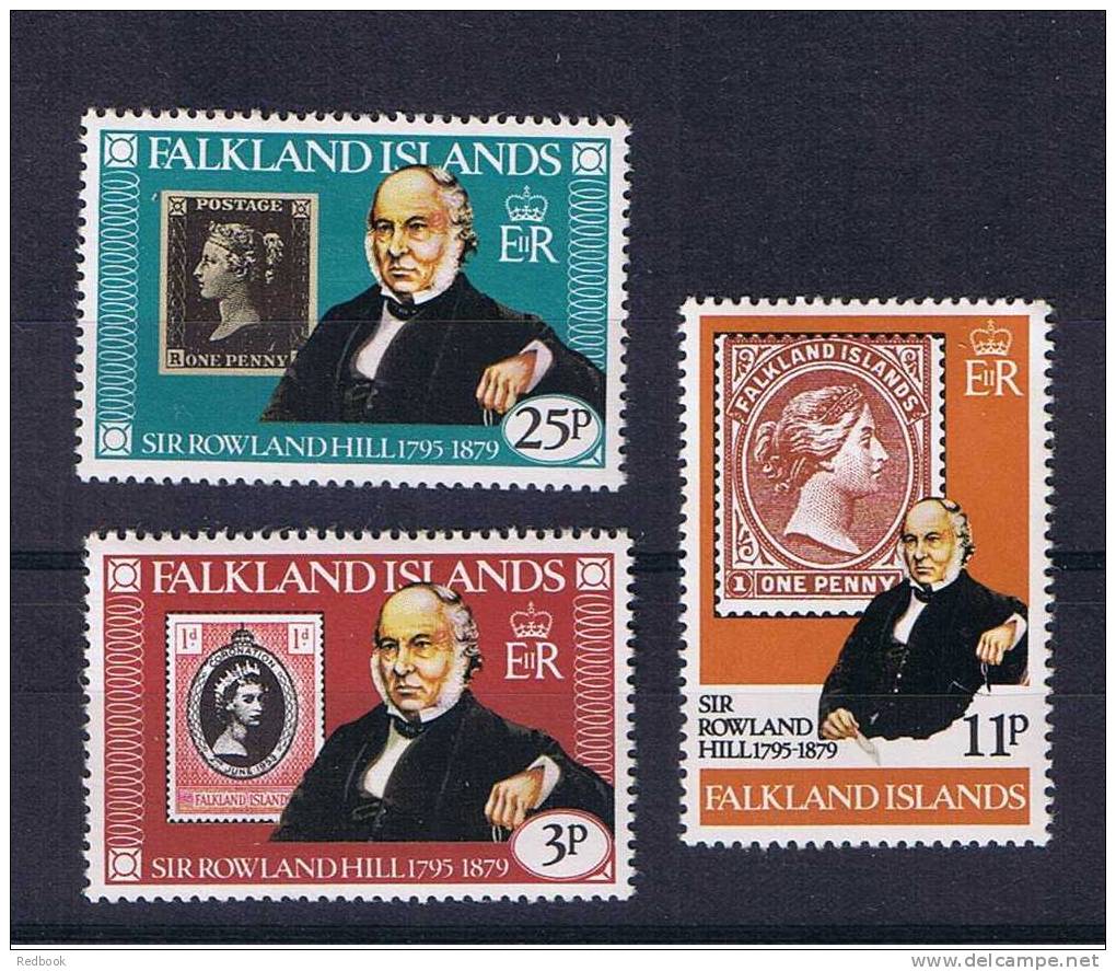 RB 732 - 1979 Falkland Islands - Rowland Hill  - 3 Mint Stamps - Postal Theme - Falkland Islands