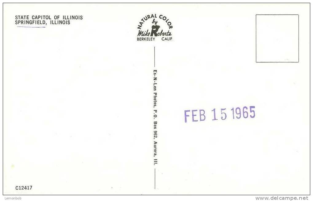 USA – United States – State Capitol Of Illinois, Springfield, Illinois Unused Postcard [P3971] - Springfield – Illinois