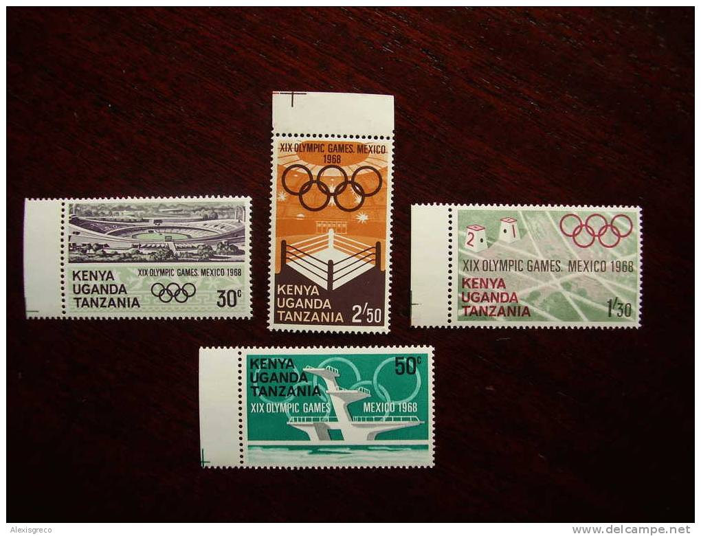 KUT 1968 OLYMPIC GAMES, MEXICO Issue 4 Values To 2/50  MNH. - Kenya, Uganda & Tanzania