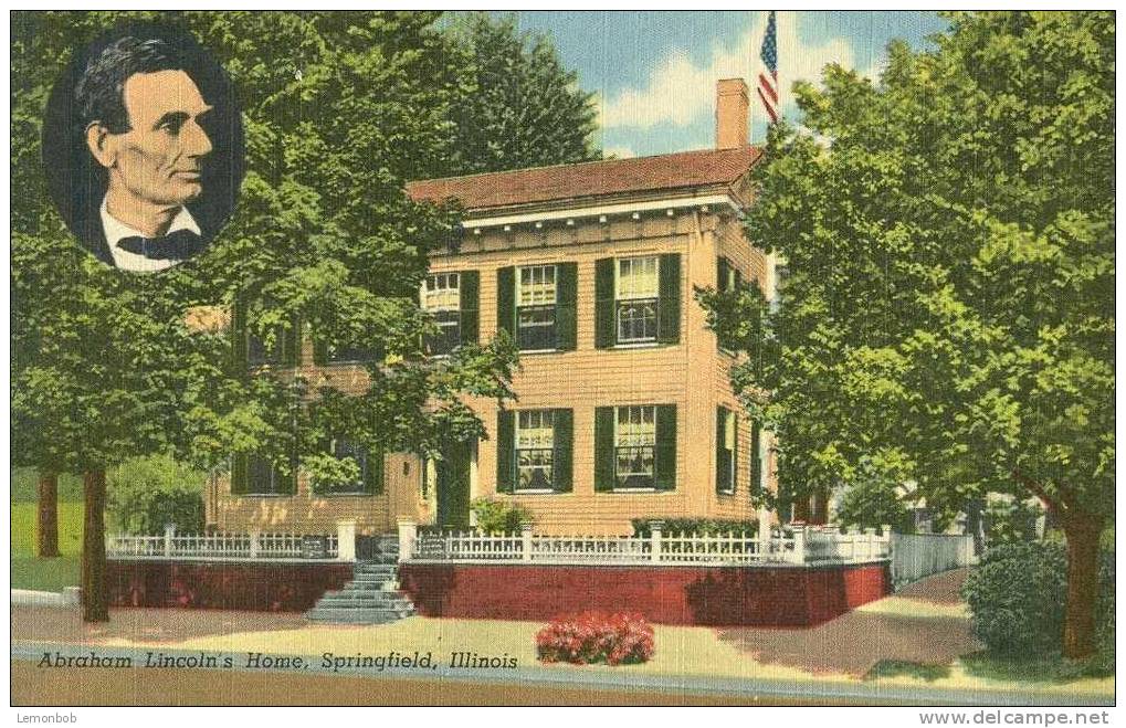 USA – United States – Abraham Lincoln's Home, Springfield, Illinois Unused Linen Postcard [P3982] - Springfield – Illinois