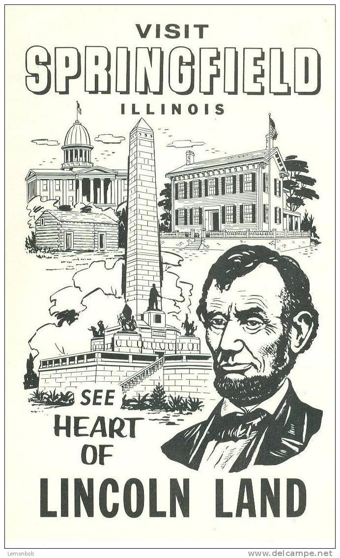 USA – United States – Visit Springfield Illinois, See Heart Of Lincoln Land 1969 Stamped Postcard [P3989] - Springfield – Illinois