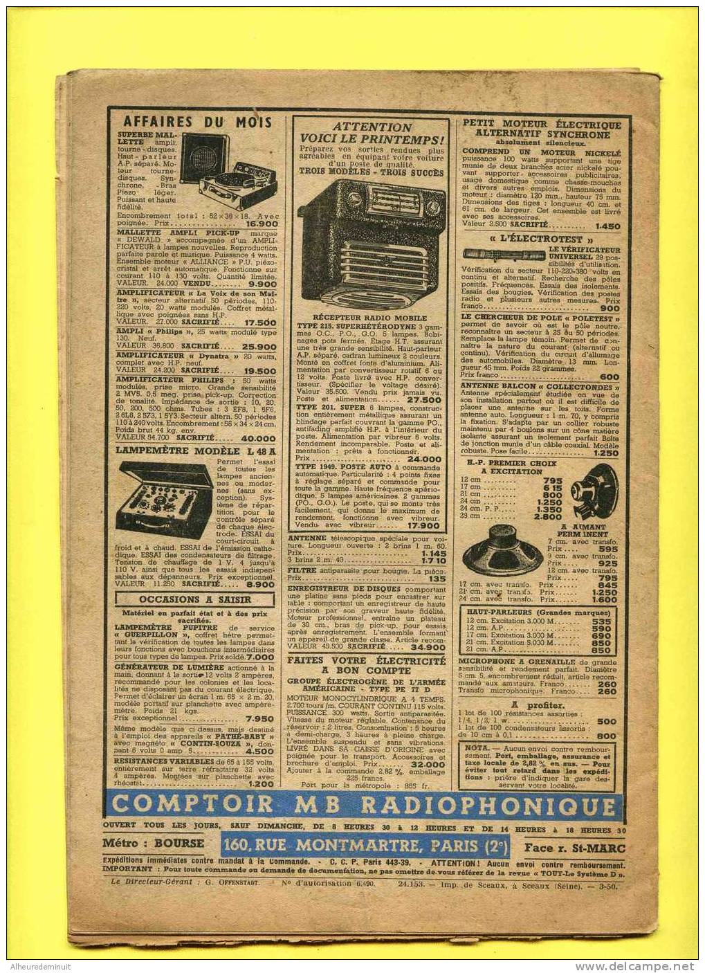 Revue SYSTEME D N°52 1950"CANOT A VOILE INSUBMERSIBLE"bateau"barque"petit Tracteur Agricole"éleveuse"bricolage - Auto