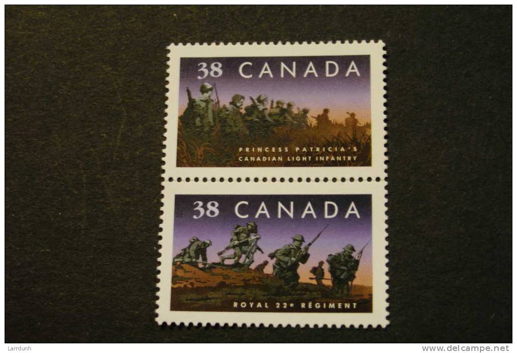 Canada 1249-50 Pair Princess Patricia's Canadian Light Infantry Royal 22nd Regiment MNH 1989 A04s - Neufs