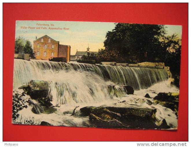 Petersburg Va  Water Power & Falls Appomatiox River   1911 Cancel ----  ===  == Ref 210 - Sonstige & Ohne Zuordnung