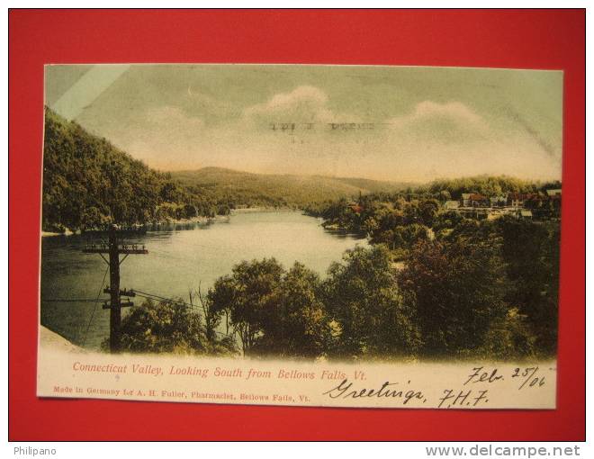 Connecticut Valley Looking South From Bellows Falls VT    1906 Cancel ---  ---   == Ref 211 - Andere & Zonder Classificatie