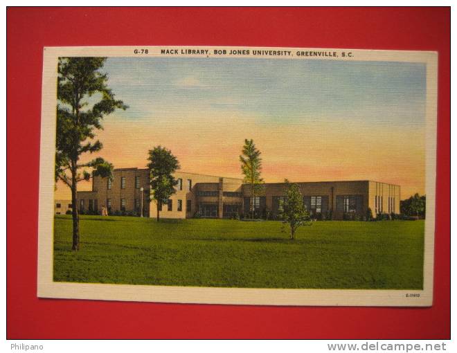 Greenville  SC  Mack Library Bob Jones University   Linen     ---   == Ref 211 - Greenville