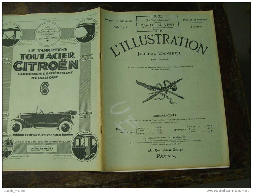 1925 :Cité Universitaire PARIS ; Roumanie ;Port MARSEILLE ;Tourlaville;Martyrs Français D' Am ;Tennis ; VERSAILLES Sauvé - L'Illustration