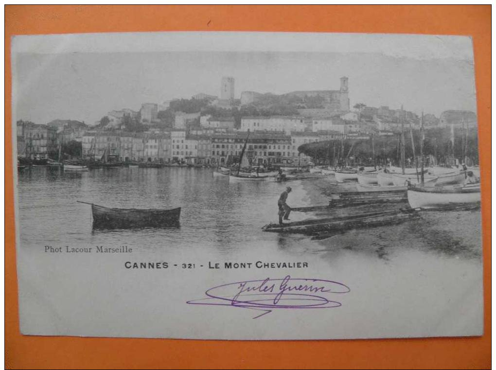MdV/169: CANNES 4 Cpa En 1° Tirage:Type GRUSS, Mont Chevalier, Repiquage Comité?.... -4cp - Cannes