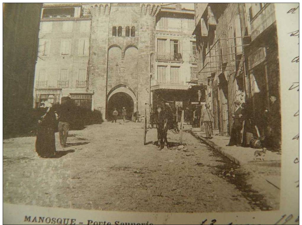 MdV/180: MANOSQUE 2 Rares Précurseurs Animés 1901: Blvd De La Plaine Et Porte Saunerie - Manosque