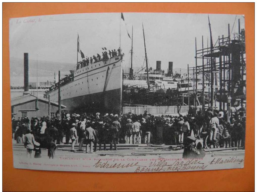 MdV/158: LA CIOTAT - Lancement D'un Paquebot -Photo BERGERET Vers 1900 - La Ciotat