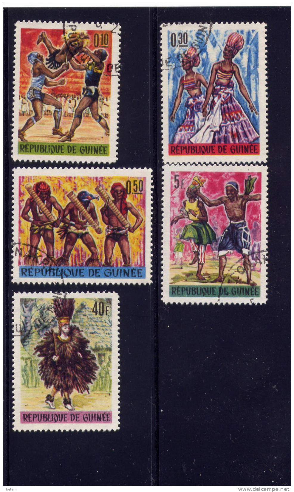 GUINEA , 1966, #405 To 409, COMPLETE SERIE ,dance Ceremonial, Africain African - Guinée (1958-...)