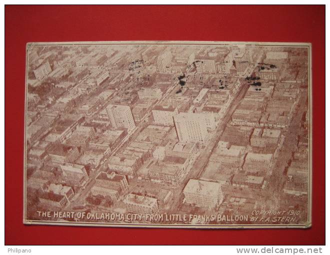 Oklahoma City  OK- The Heart Of Oklahoma City  From Little Franks Ballon  1911 Cancel          == Ref 212 - Oklahoma City