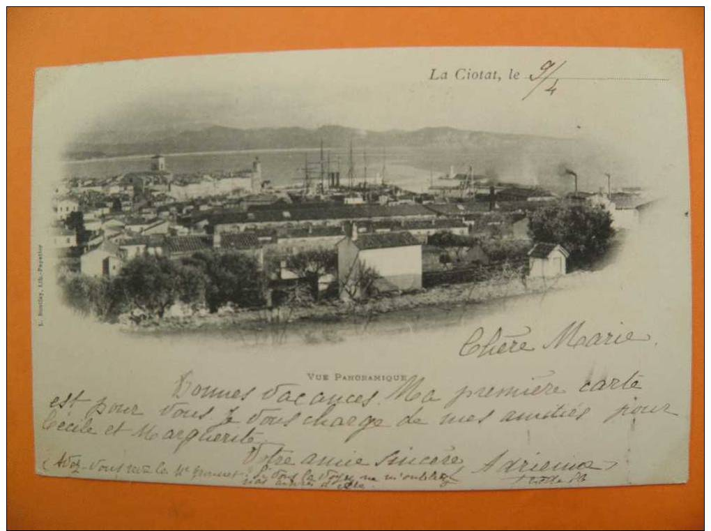 MdV/157: LA CIOTAT Vers 1900- Panoramique En Tout 1° Tirage Voyagé 1901 - La Ciotat