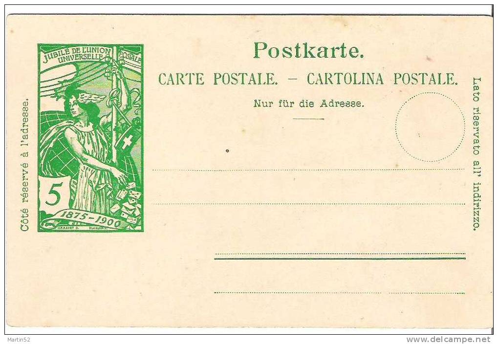 Carte Postale 10c  "JUBILÉ DE L'UNION POSTALE UNIVERSELLE 1875-1900" Ungebraucht - U.P.U.