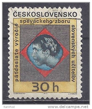 CZECHOSLOVAKIA 1971 50th Annivs - 30h Chorister (Slovak Teachers' Choir) FU - Used Stamps