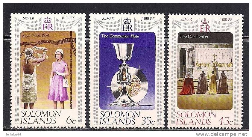 Solomon Islands     Silver Jubilee     Set   SC# 345-47 MNH** - Solomon Islands (1978-...)