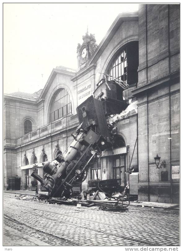 PARIS - Gare Montparnasse - Accident De Train En 1895- Superbe Photo !! REPRODUCTION (sf43) - Autres & Non Classés