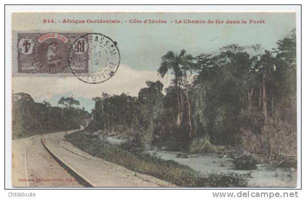 AFRIQUE /  COTE D´IVOIRE / CHEMIN DE FER  \" COLLECTION  FORTIER N° 844 \"  CPA 9X14 TBE   REF LOT 323 - Côte-d'Ivoire