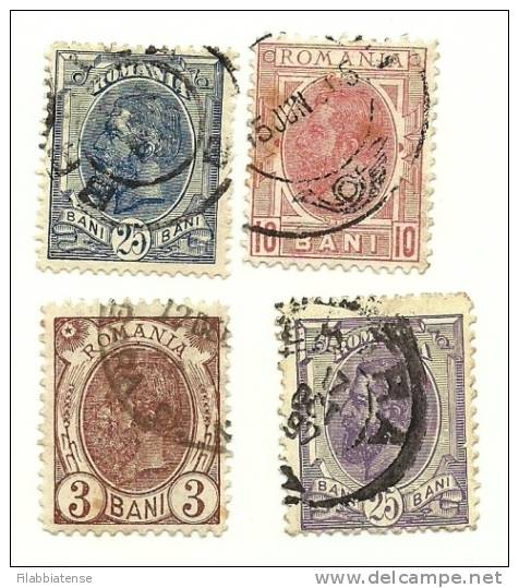 1893 - Romania 101 + 105 + 108/09  Carlo I    C683    ------- - Used Stamps