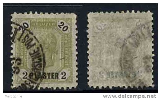 AUTRICHE - LEVANT / 1891-96 - 2 P./20 K. OLIVE/   # 28 OB.  COTE 1.50 EURO (ref T439) - Oostenrijkse Levant