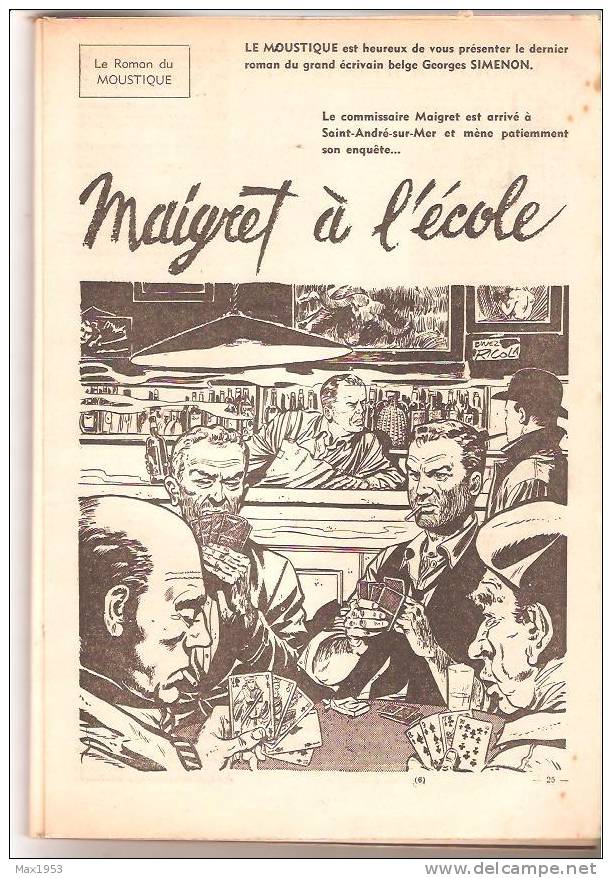 (simenon) Le Moustique N° 1465 -21 Février 1954- Maigret à L'école En Feuilleton + 1 Planche N/B De Lucky Luke - Simenon