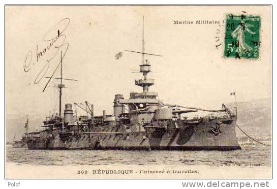 "REPUBLIQUE" Cuirasse A Tourelles   (25660) - Oorlog