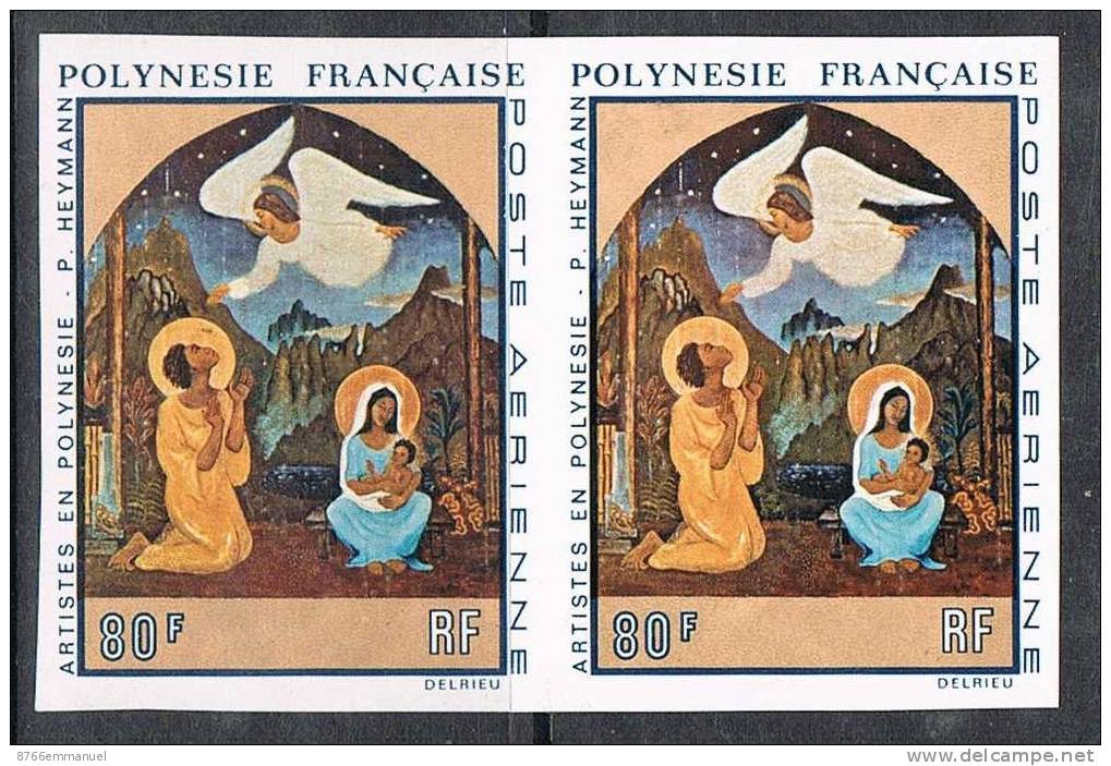 POLYNESIE AERIEN N°58 N** En Paire Non-dentelée - Imperforates, Proofs & Errors