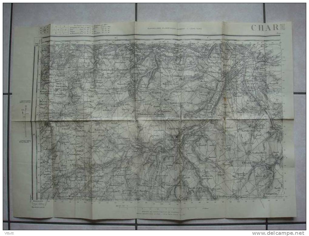 Carte EURE-ET-LOIR (Type 1889, IGN) N° 64 : Dampierre, Crucey, Dreux, St Lubin, Brezolles, Blévy, Breux, Louvilliers... - Cartes Topographiques