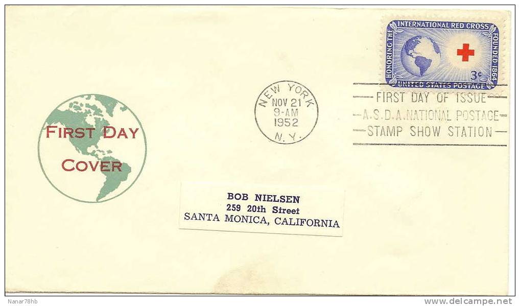 (d) FDC Honoring The International Red Cross (croix Rouge) - 1951-1960