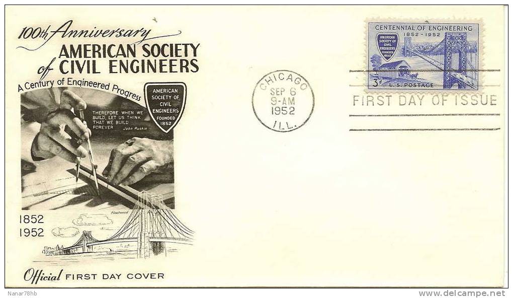 (d) FDC Centennial Of Engineering (pont) - 1951-1960
