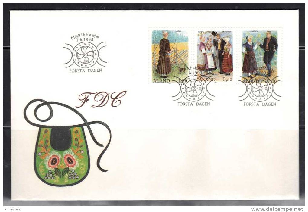 ALAND  N° 72 à 74 Obl. S/ Enveloppe FDC - Aland