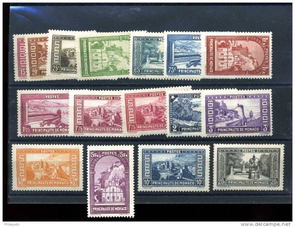 Monaco  119/134*   Cote 635 &euro; (manque Le 123) - Unused Stamps