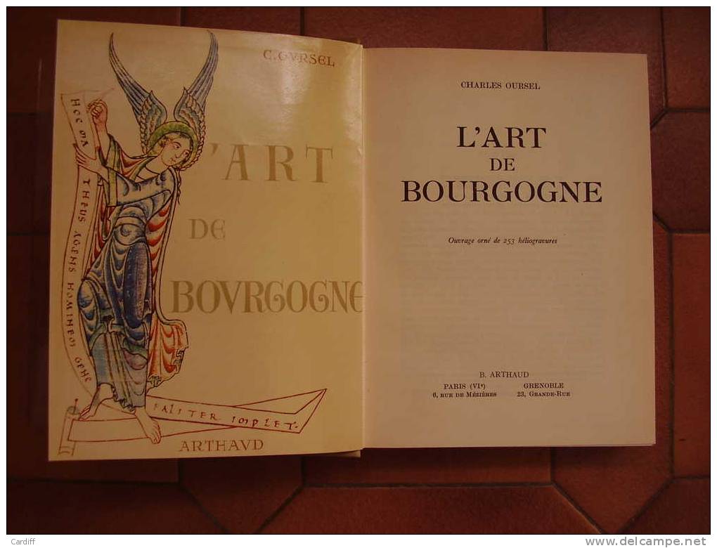 Guide Arthaud Avec Sa Carte 1953 : L´Art De Bourgogne De Ch. Oursel .couverture Toilée . Très Nombreuses Illustrations - Bourgogne