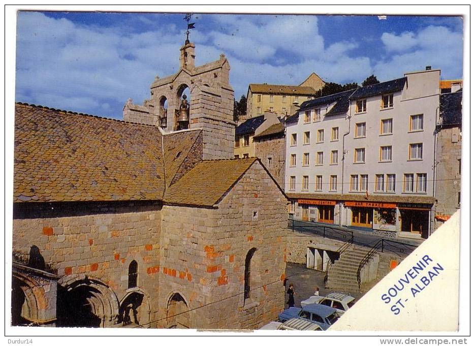 ST-ALBAN-SUR-LIMAGNOLE  (  Lozère)  L'Église Et L'Hôtel Du Centre... ( Avec Un Petit Historique...) - Saint Alban Sur Limagnole