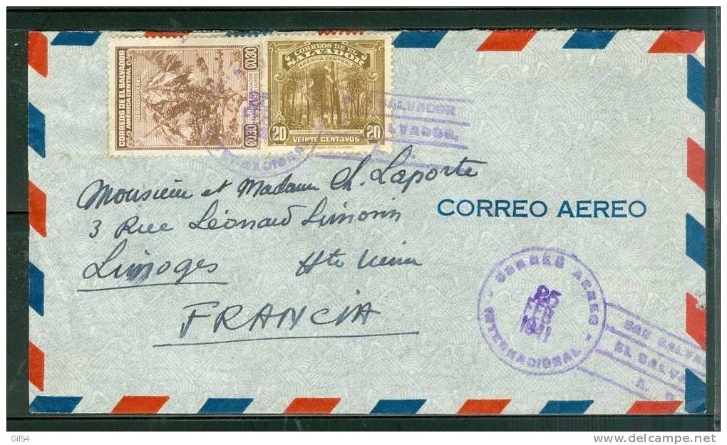 LETTRE  Du Salvador Affranchie Pour La France En Fevrier 1941 - LO27203 - Salvador