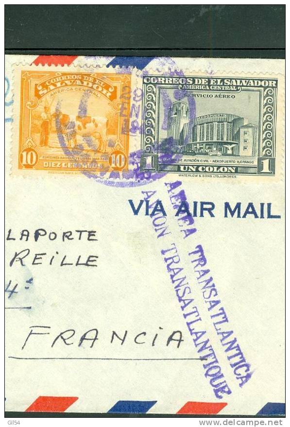 SALVADOR LETTRE POUR LA FRANCE EN  F1941   - LO27401 - Salvador