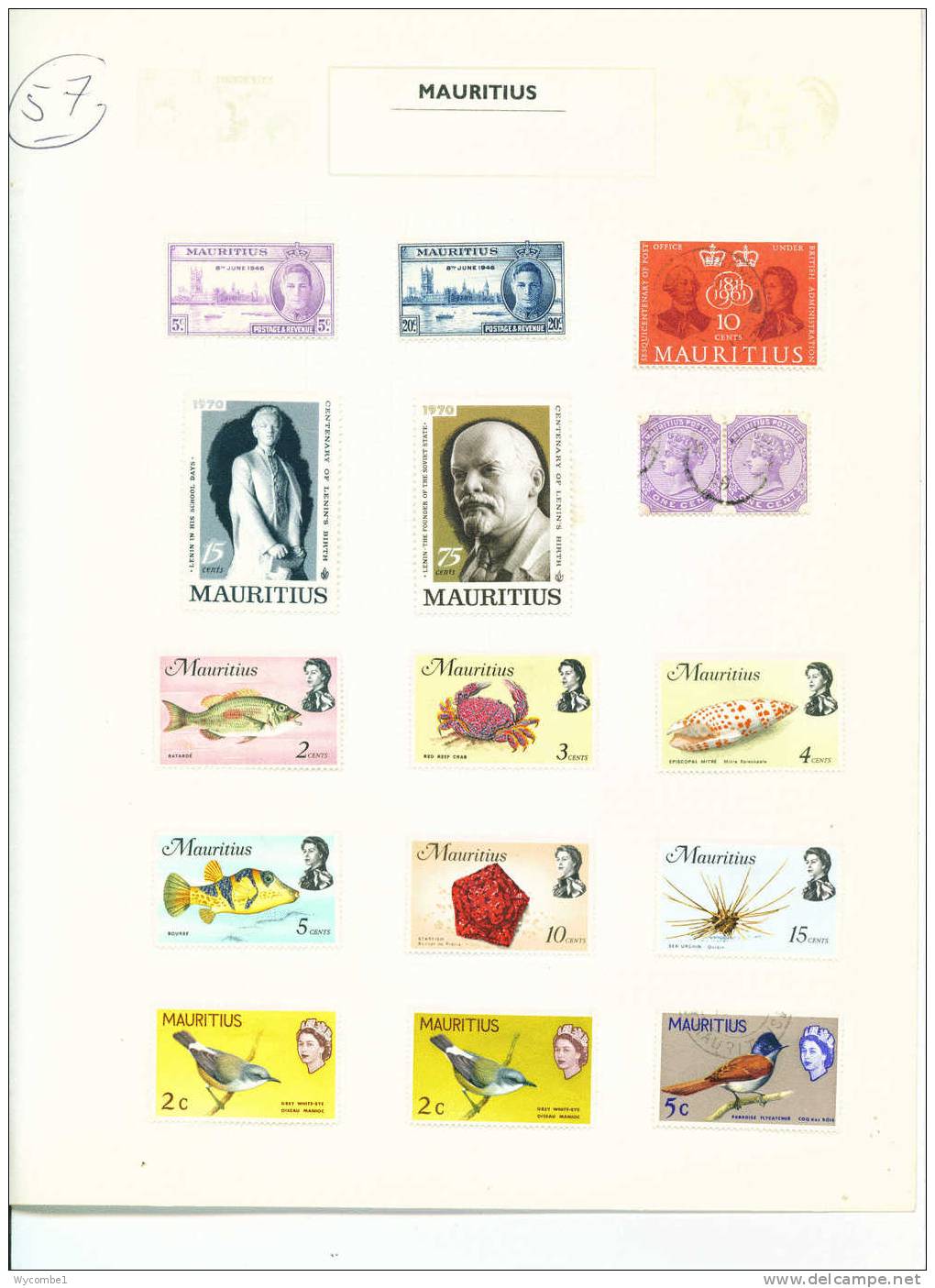 MAURITIUS - Album Page Of Stamps As Scan (Clearance Lot) - Mauritius (...-1967)