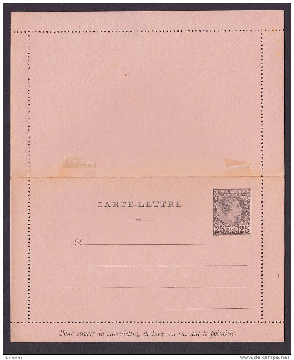 Monaco Postal Stationery Ganzsache Entier 25 C Carte-Lettre Fürst Charles III. Perf. 11½ Unused - Postal Stationery