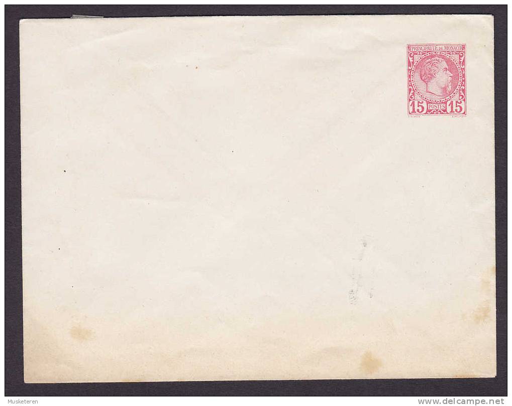Monaco Postal Stationery Ganzsache Entier 15 C Cover Fürst Charles III. 147 X 112 Mm Unused - Entiers Postaux