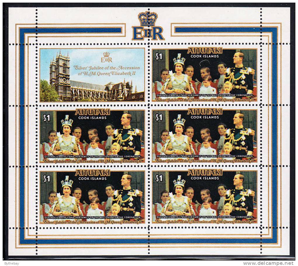 Aitutaki Scott #151 MH Minisheet $1 Silver Jubilee - Aitutaki