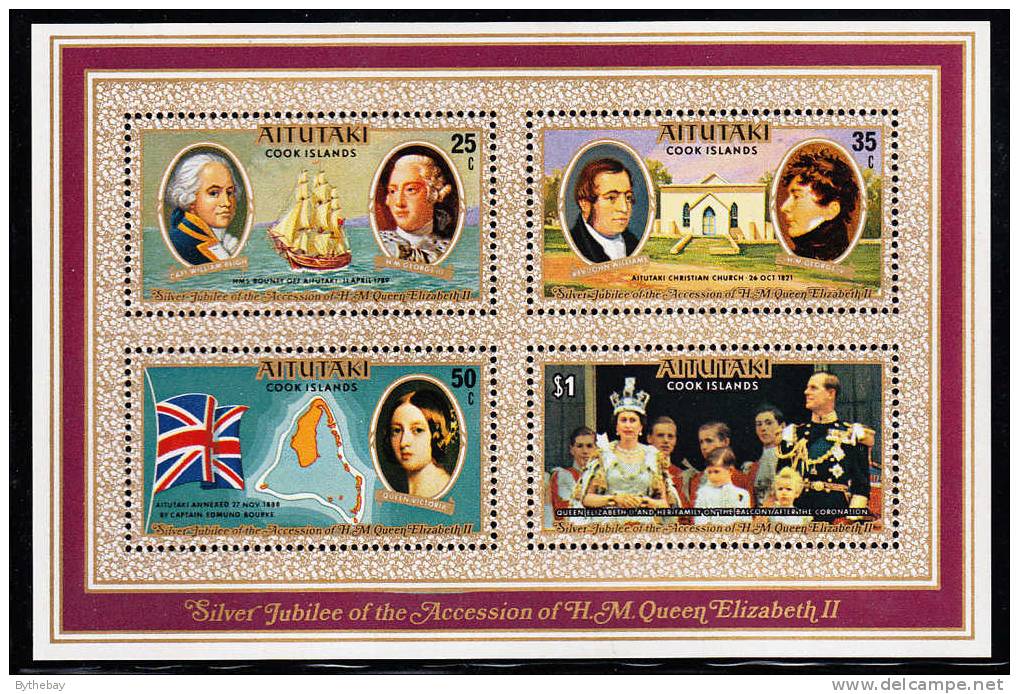 Aitutaki Scott #151a MNH Souvenir Sheet Silver Jubilee - Aitutaki