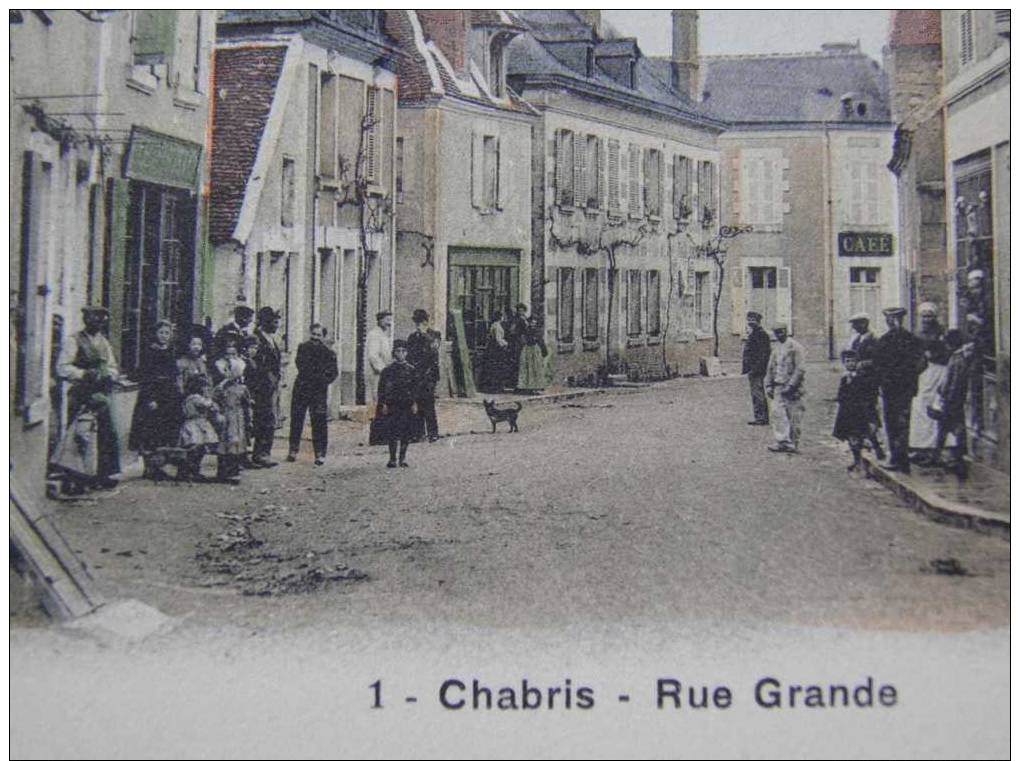 Dep36/R130:  CHABRIS ANIMATION COLORISÉ RUE GRANDE , Commerçants Et Badauds 1905 - Other & Unclassified