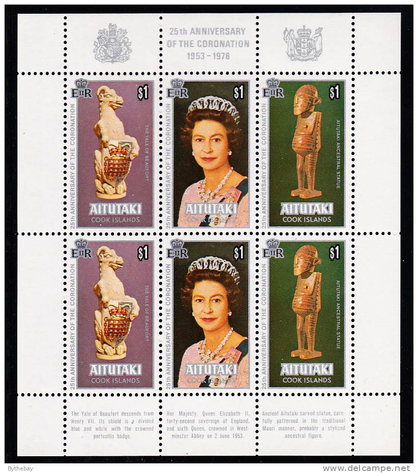 Aitutaki Scott #166 MNH Souvenir Sheet 25th Anniversary Of Coronation - Aitutaki