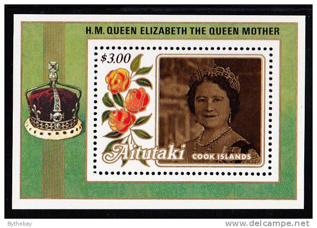 Aitutaki Scott #377 MNH Souvenir Sheet Queen Mother´s 85th Birthday - Aitutaki
